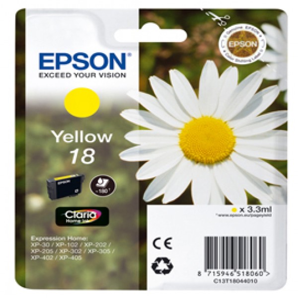 Epson - Cartuccia ink - 18 - Giallo - C13T18044012 - 3,3ml