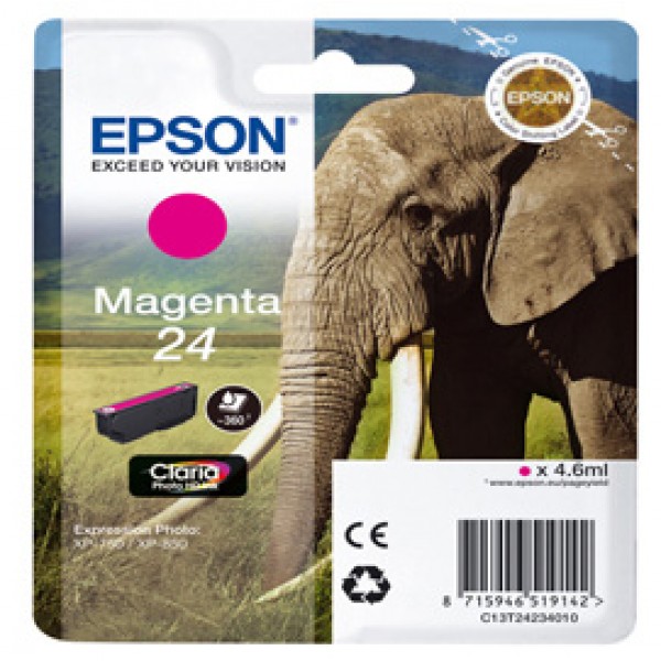Epson - Cartuccia ink - 24 - Magenta - C13T24234012 - 4,6ml Epson - Cartuccia ink - 24 - Magenta - C13T24234012 - 4,6ml
