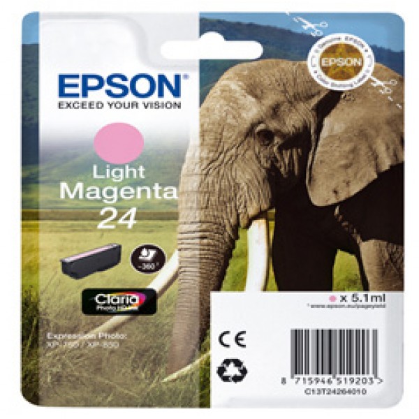 Epson - Cartuccia ink - 24 - Magenta chiaro - C13T24264012 - 5,1ml Epson - Cartuccia ink - 24 - Magenta chiaro - C13T24264012 - 5,1ml