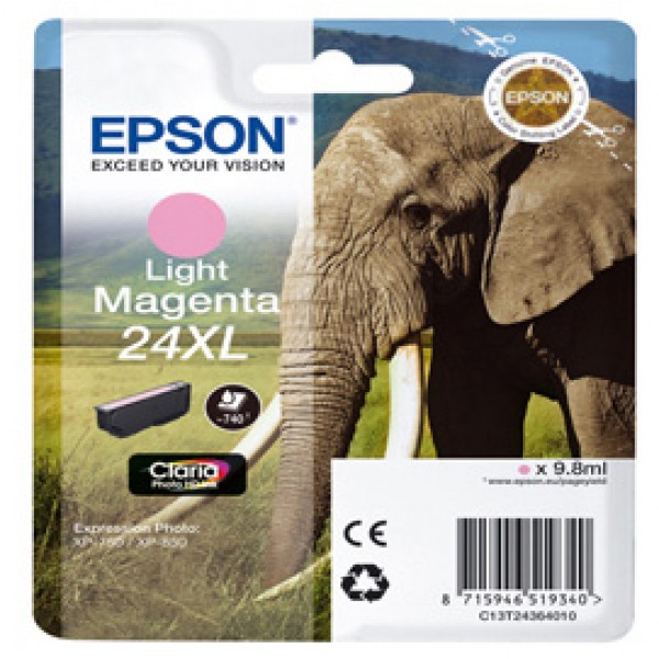 Epson - Cartuccia ink - 24XL - Magenta chiaro - C13T24364012 - 9,8ml Epson - Cartuccia ink - 24XL - Magenta chiaro - C13T24364012 - 9,8ml