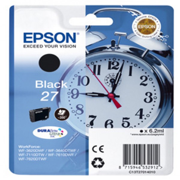 Epson - Cartuccia ink - 27 - Nero - C13T27014012 - 6,2ml Epson - Cartuccia ink - 27 - Nero - C13T27014012 - 6,2ml