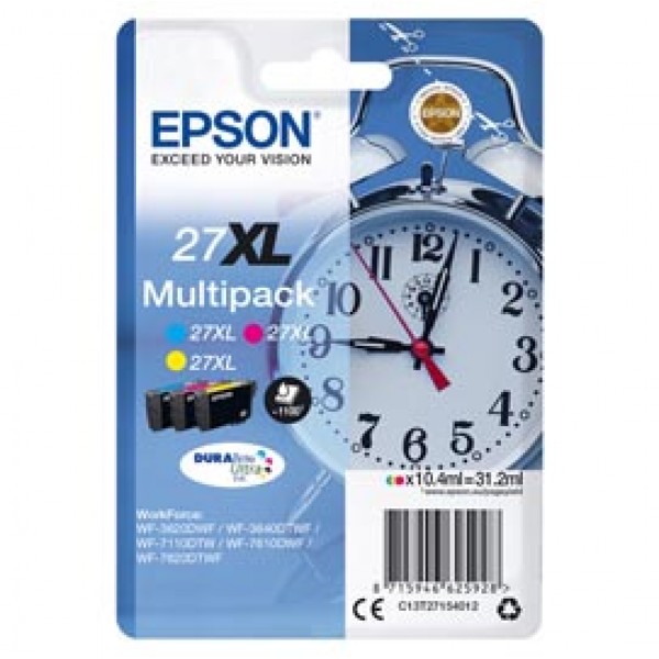 Epson - Confezione Cartuccia ink - 27XL - C/M/Y - C13T27154022 - 10,4ml cad Epson - Confezione Cartuccia ink - 27XL - C/M/Y - C13T27154022 - 10,4ml cad