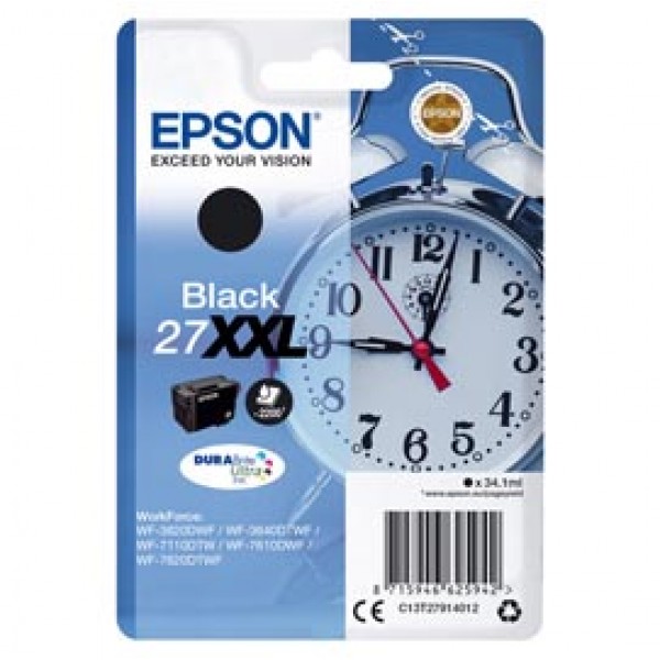 Epson - Cartuccia ink - 27XXL - Nero - C13T27914012 - 34,1ml Epson - Cartuccia ink - 27XXL - Nero - C13T27914012 - 34,1ml
