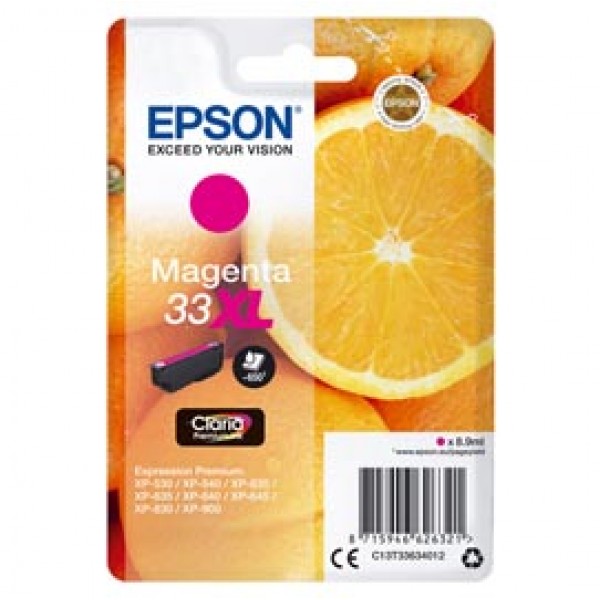 Epson - Cartuccia ink - 33XL - Magenta - C13T33634012 - 8,9ml Epson - Cartuccia ink - 33XL - Magenta - C13T33634012 - 8,9ml