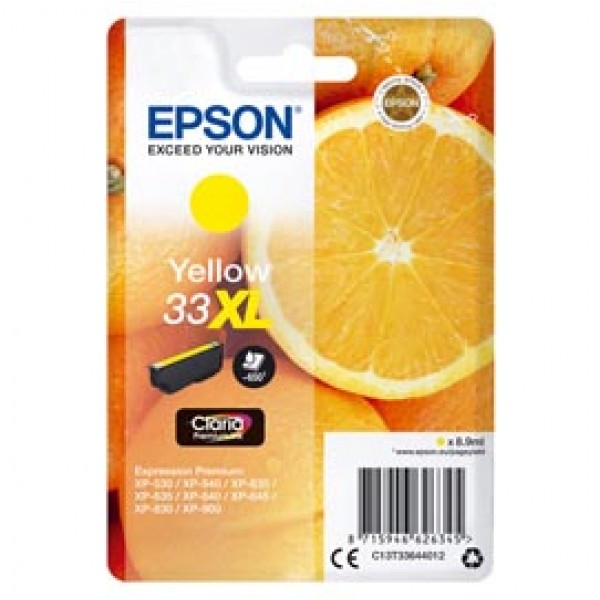 Epson - Cartuccia ink - 33XL - Giallo - C13T33644012 - 8,9ml Epson - Cartuccia ink - 33XL - Giallo - C13T33644012 - 8,9ml