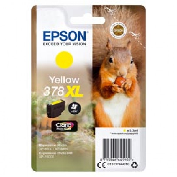 Epson - Cartuccia ink - 378XL - Giallo - C13T37944010 - 9,3ml Epson - Cartuccia ink - 378XL - Giallo - C13T37944010 - 9,3ml