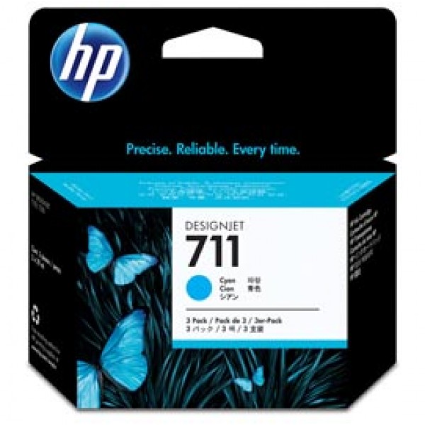 Hp - Confezione 3 cartucce ink - 711 - Ciano - CZ134A - 29ml cad