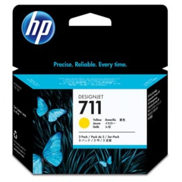 Hp - Confezione 3 cartucce ink - 711 - Giallo - CZ136A - 29ml cad