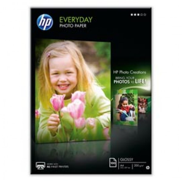 Hp - Confezione da 100 Fogli Carta fotografica lucida Hp Everyday - A4 - 210 x 297 mm - Q2510A
