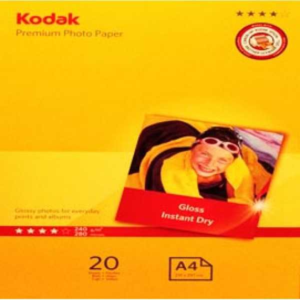 Kodak - Carta Fotografica Ultra Premium Gloss - A4 - 240 gr - 20 fogli - 5740-093 Kodak - Carta Fotografica Ultra Premium Gloss - A4 - 240 gr - 20 fogli - 5740-093