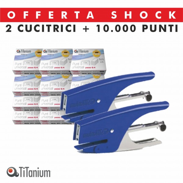 2 CUCITRICI A PINZA + PUNTI TITANIUM 2 CUCITRICI A PINZA + PUNTI TITANIUM