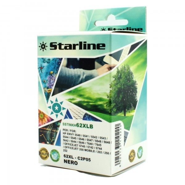 Starline - Cartuccia - ink Nero per print c/Hp n. 62 Starline - Cartuccia - ink Nero per print c/Hp n. 62