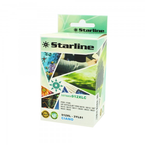 Starline - Cartuccia Ink per HP 912 XL - Ciano - 58ml Starline - Cartuccia Ink per HP 912 XL - Ciano - 58ml