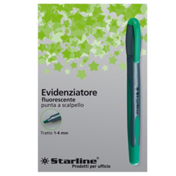 Evidenziatore a penna - punta scalpello - tratto da 1,0-4,0mm - verde - Starline Evidenziatore a penna - punta scalpello - tratto da 1,0-4,0mm - verde - Starline