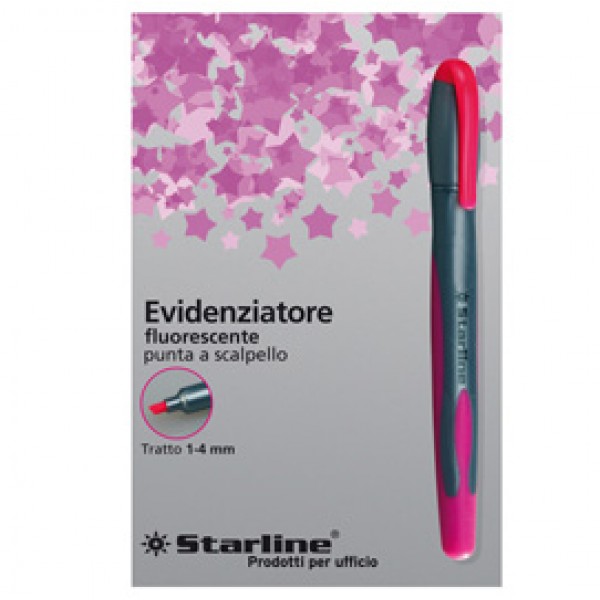 Evidenziatore a penna - punta scalpello - tratto da 1,0-4,0mm - fucsia - Starline Evidenziatore a penna - punta scalpello - tratto da 1,0-4,0mm - fucsia - Starline