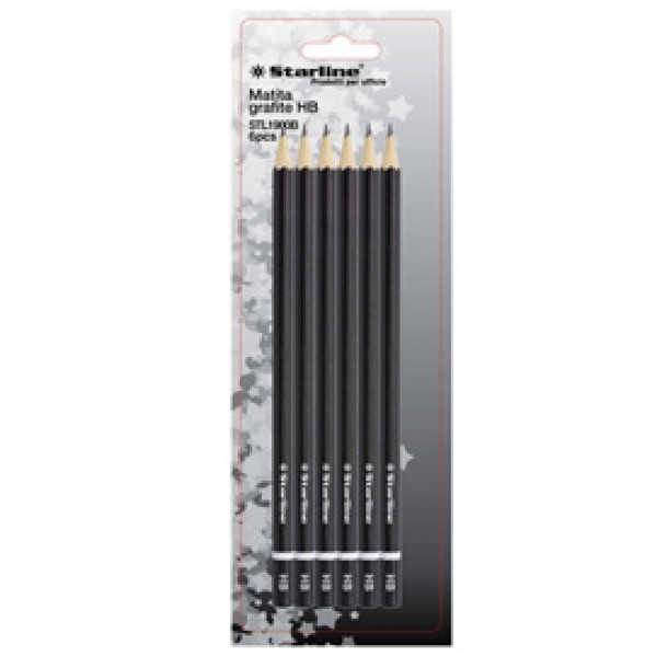 Matite in grafite - gradazione HB - Starline - conf. 6 pezzi Matite in grafite - gradazione HB - Starline - conf. 6 pezzi