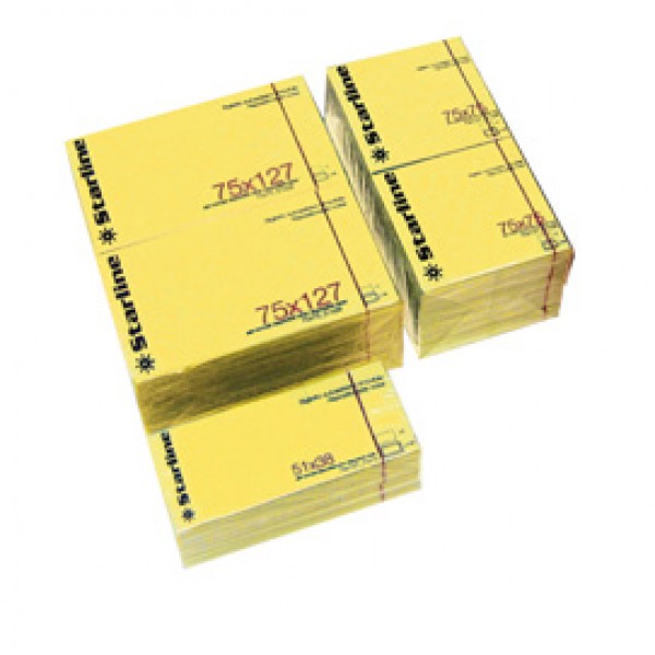 Blocchetto biglietti adesivi - giallo - 50 x 40mm - 70gr - 100 fogli - Starline Blocchetto biglietti adesivi - giallo - 50 x 40mm - 70gr - 100 fogli - Starline