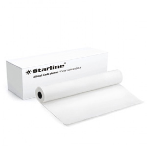 Carta plotter - stampa inkjet - 625 mm x 50 mt - 90 gr - opaca - bianco - Starline Carta plotter - stampa inkjet - 625 mm x 50 mt - 90 gr - opaca - bianco - Starline