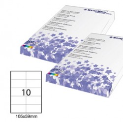 Etichetta adesiva - permanente - 105x59 mm - 10 etichette per foglio - bianco - Starline - conf. 100 fogli A4