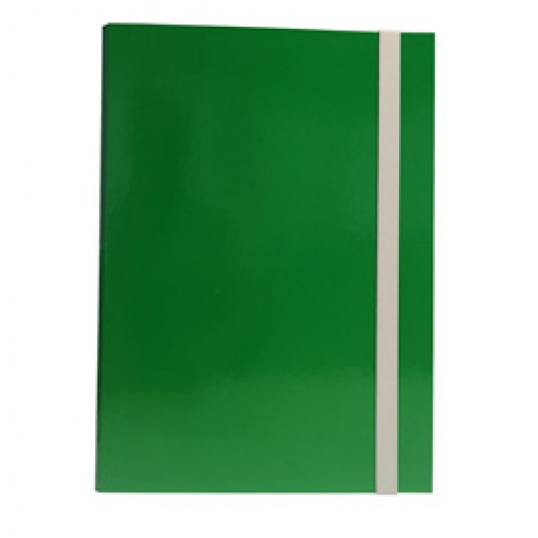Cartellina con elastico - cartone plastificato - 3 lembi - 25x34 cm - verde - Queen Starline Cartellina con elastico - cartone plastificato - 3 lembi - 25x34 cm - verde - Queen Starline