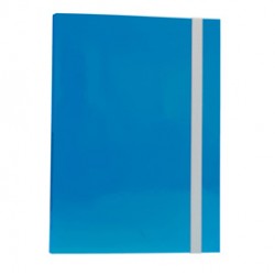 Cartellina con elastico - cartone plastificato - 3 lembi - 25x34 cm - azzurro - Queen Starline
