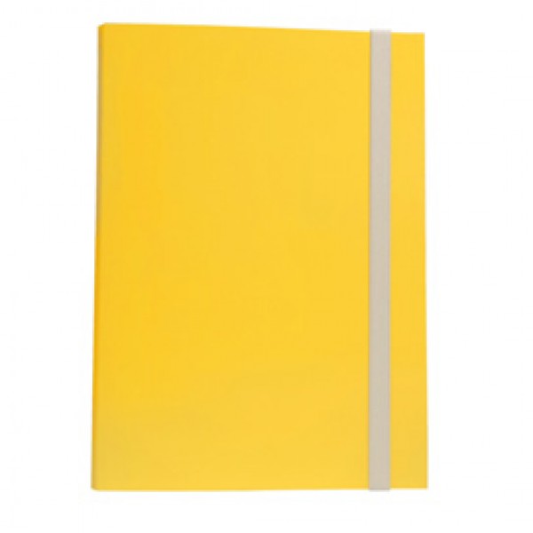 Cartellina con elastico - cartone plastificato - 3 lembi - 25x34 cm - giallo - Queen Starline
