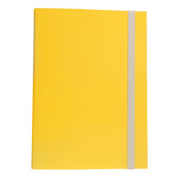 Cartellina con elastico - cartone plastificato - 3 lembi - 25x34 cm - giallo - Queen Starline Cartellina con elastico - cartone plastificato - 3 lembi - 25x34 cm - giallo - Queen Starline