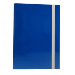 Cartellina con elastico - cartone plastificato - 3 lembi - 25x34 cm - blu - Queen Starline