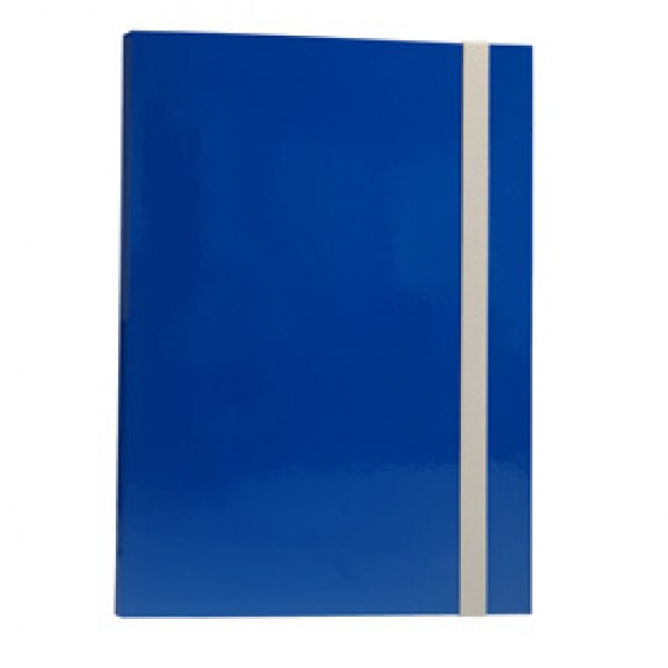 Cartellina con elastico - cartone plastificato - 3 lembi - 25x34 cm - blu - Queen Starline Cartellina con elastico - cartone plastificato - 3 lembi - 25x34 cm - blu - Queen Starline