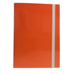 Cartellina con elastico - cartone plastificato - 3 lembi - 25x34 cm - arancio - Queen Starline
