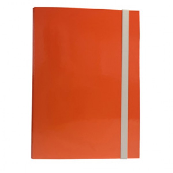 Cartellina con elastico - cartone plastificato - 3 lembi - 25x34 cm - arancio - Queen Starline Cartellina con elastico - cartone plastificato - 3 lembi - 25x34 cm - arancio - Queen Starline