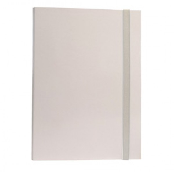 Cartellina con elastico - cartone plastificato - 3 lembi - 25x34 cm - bianco - Queen Starline
