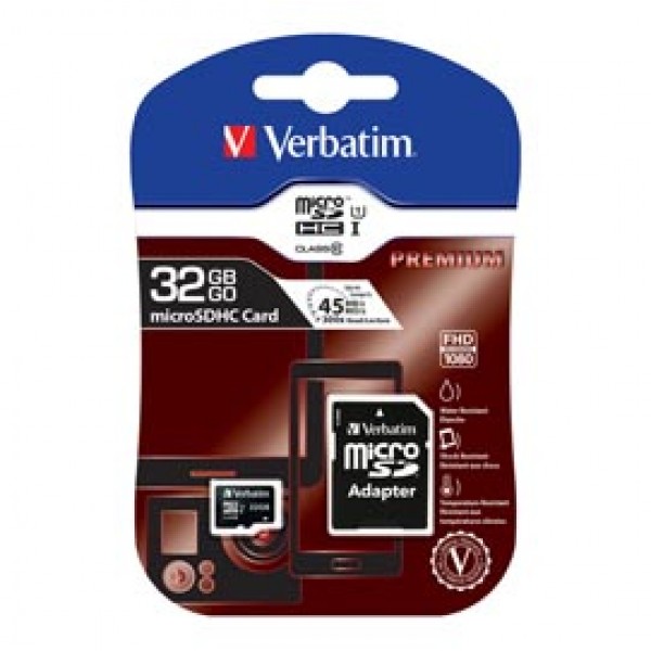 Verbatim - Micro SDHC Classe 10 fino a 45mb/sec - 44083 - 32GB