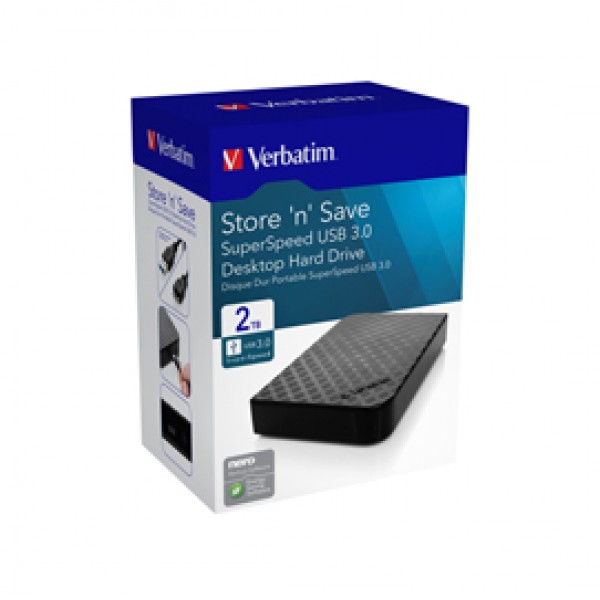 Verbatim - HDD esterno 3.5 USB 3.0 - 47683 - 2TB Verbatim - HDD esterno 3.5 USB 3.0 - 47683 - 2TB
