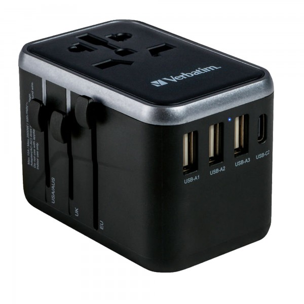 Verbatim - Adattatore da viaggio UTA-04 PD61W / QC / 3xUSB / 2xType-C Verbatim - Adattatore da viaggio UTA-04 PD61W / QC / 3xUSB / 2xType-C