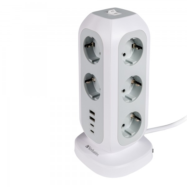 Verbatim - torre di alimentazione - multi-spina EUPT-01 con 2 x USB-C / 2 x USB-A Verbatim - torre di alimentazione - multi-spina EUPT-01 con 2 x USB-C / 2 x USB-A