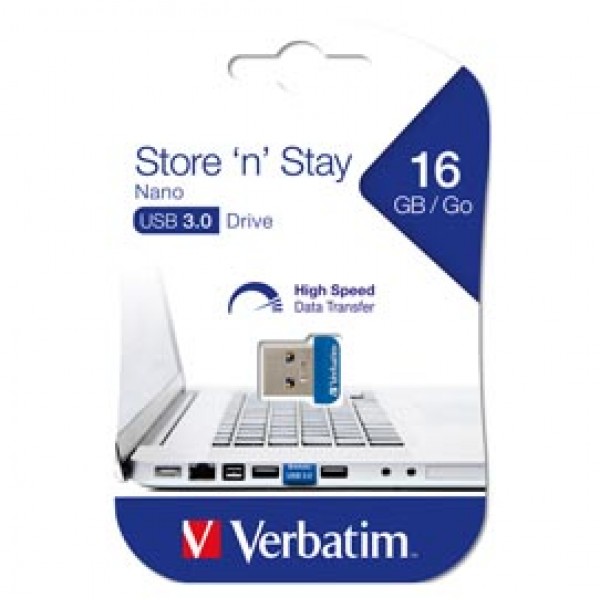 Verbatim - Usb 3.0 Store 'N'Stay Nano - 98709 - 16GB Verbatim - Usb 3.0 Store 'N'Stay Nano - 98709 - 16GB