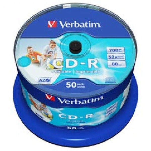 Verbatim - Scatola 50 CD-R Bulk Data Life Plus - spindle 1X/52X - 43438 -700MB Verbatim - Scatola 50 CD-R Bulk Data Life Plus - spindle 1X/52X - 43438 -700MB