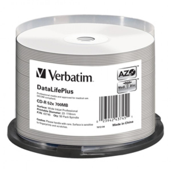 Verbatim - Scatola 50 CD-R Data Life Plus - spindle 1X-52X - 43745 - 700MB Verbatim - Scatola 50 CD-R Data Life Plus - spindle 1X-52X - 43745 - 700MB