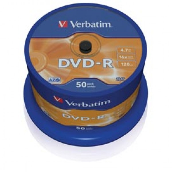 Verbatim - Scatola 50 DVD-R - argento lucido - 43548 - 4,7GB