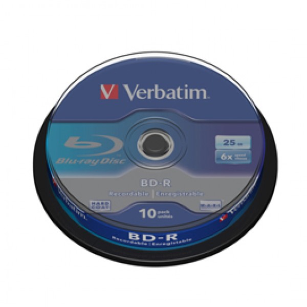 Verbatim - Scatola 10 DVD Blu Ray BD-R SL - Jewel Case - Bianco/Blu - 43742 - 25GB Verbatim - Scatola 10 DVD Blu Ray BD-R SL - Jewel Case - Bianco/Blu - 43742 - 25GB