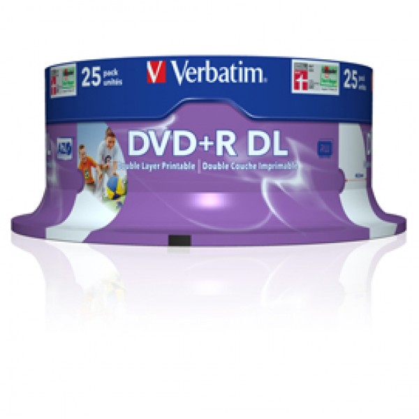 Verbatim - Scatola 25 DVD+R Dual Layer - serigrafato Spindle - 43667 - 8,5GB Verbatim - Scatola 25 DVD+R Dual Layer - serigrafato Spindle - 43667 - 8,5GB