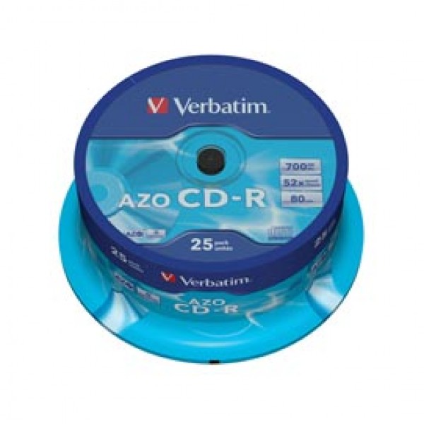 Verbatim - Scatola 25 CD-R DataLife Plus - 1x-52x - serigrafato - 43352 - 700MB Verbatim - Scatola 25 CD-R DataLife Plus - 1x-52x - serigrafato - 43352 - 700MB