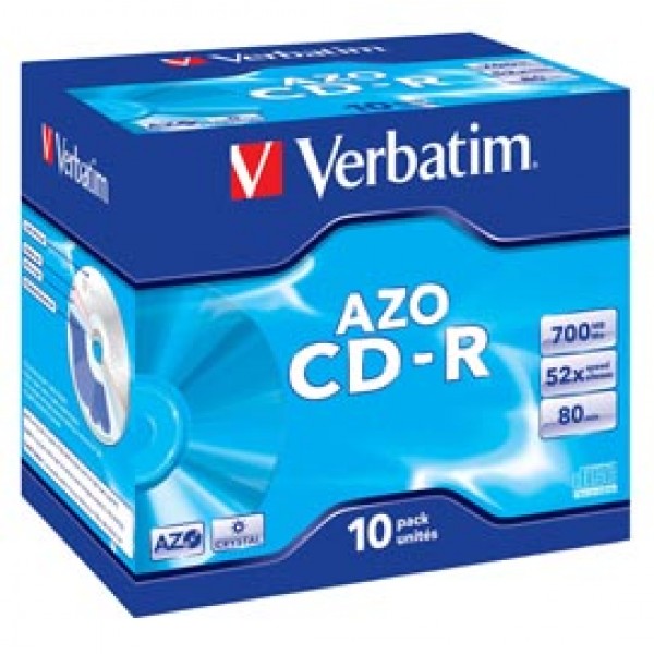 Verbatim - Scatola 10 CD-R DataLife Plus - Jewel Case - 1X-52X - serigrafata crystal - 43327 - 700MB Verbatim - Scatola 10 CD-R DataLife Plus - Jewel Case - 1X-52X - serigrafata crystal - 43327 - 700MB