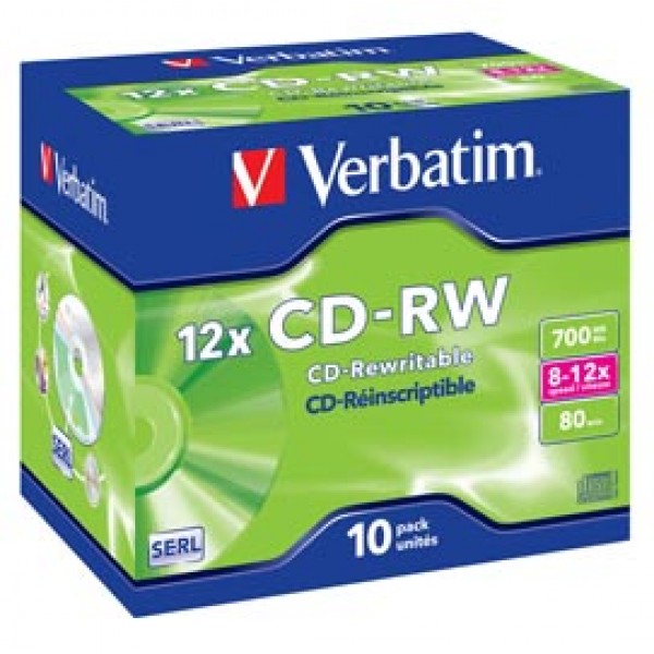 Verbatim - Scatola 10 CD-RW DataLife Plus - 8X-10X - serigrafato - 43148 - 700MB