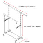 Appendiabiti su ruote Gastone - 2 barre - Perfetto - immagine 3