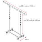 Appendiabiti su ruote Gastone - 1 barra - Perfetto - immagine 3
