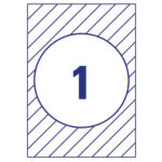 Etichette adesive per finestre - in carta - con pellicola - laser - rimovibili - diametro 200 mm - 1et/fg - 10 fogli - bianco - Avery - immagine 2