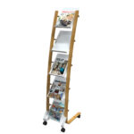 Portariviste da terra - 5 tasche - 34 x 50 x 165 cm - legno/ABS - bianco - Alba - immagine 2