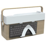 Organizer portatile da scrivania Ergobox S - 42,5 x 23 x 15 cm - legno/PET/ABS - legno/bianco/grigio - Alba - immagine 6